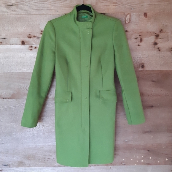 United Colors Of Benetton Green Wool Coat 0/2 (38) - Picture 1 of 9